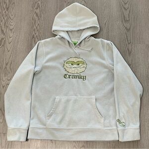 Vintage Sesame Street‎ Oscar the Grouch Cranky Pullover Fleece Hoodie Medium